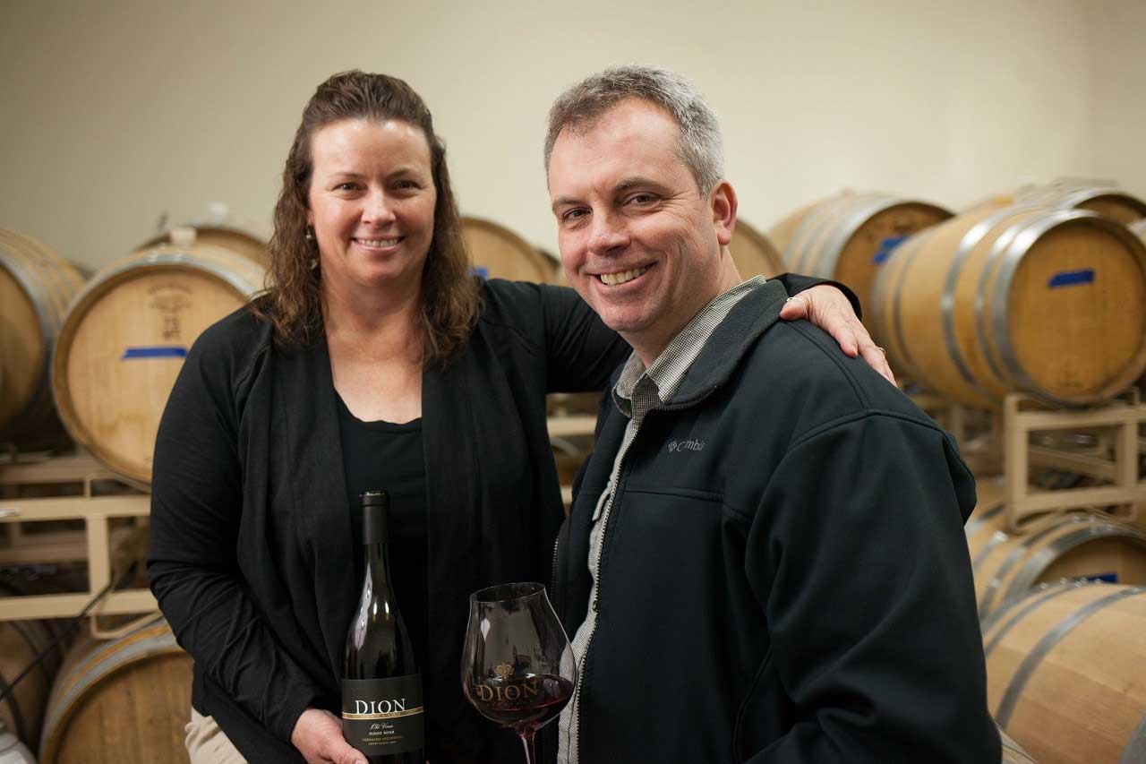 Kevin Johnson and Beth Klingner of Dion Vineyard in Cornelius, OR Kevin Johnson and Beth Klingner of Dion Vineyard in Cornelius, OR in the Tualatin Valley