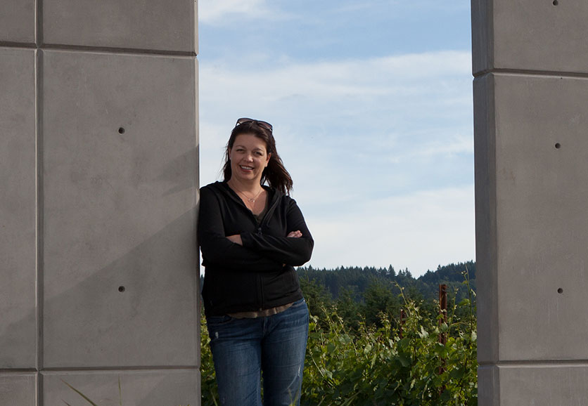 Luisa of Ponzi Vineyards in Sherwood, OR in the Tualatin Valley Luisa of Ponzi Vineyards in Sherwood, OR in the Tualatin Valley