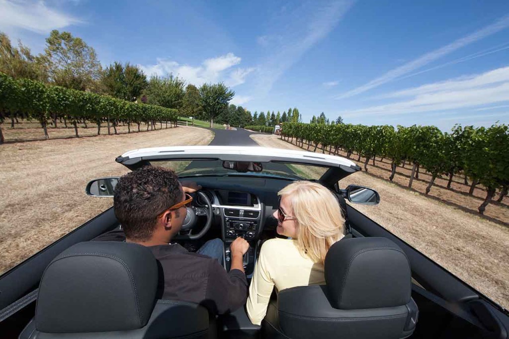 Taking a scenic drive in Oregon's Tualatin Valley, vineyards and wineries