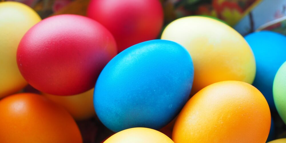 various colored Easter eggs