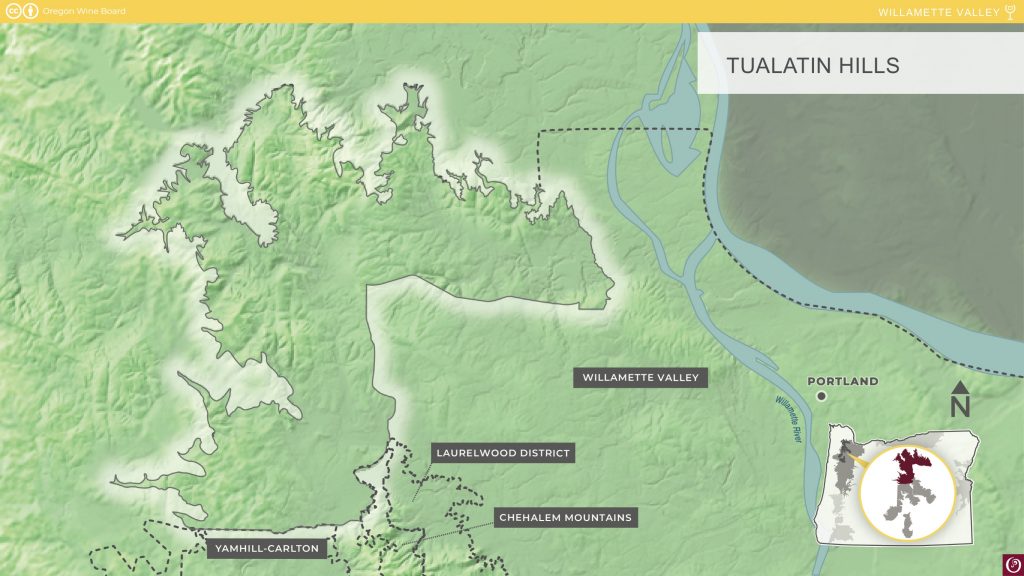 Tualatin Hills AVA map