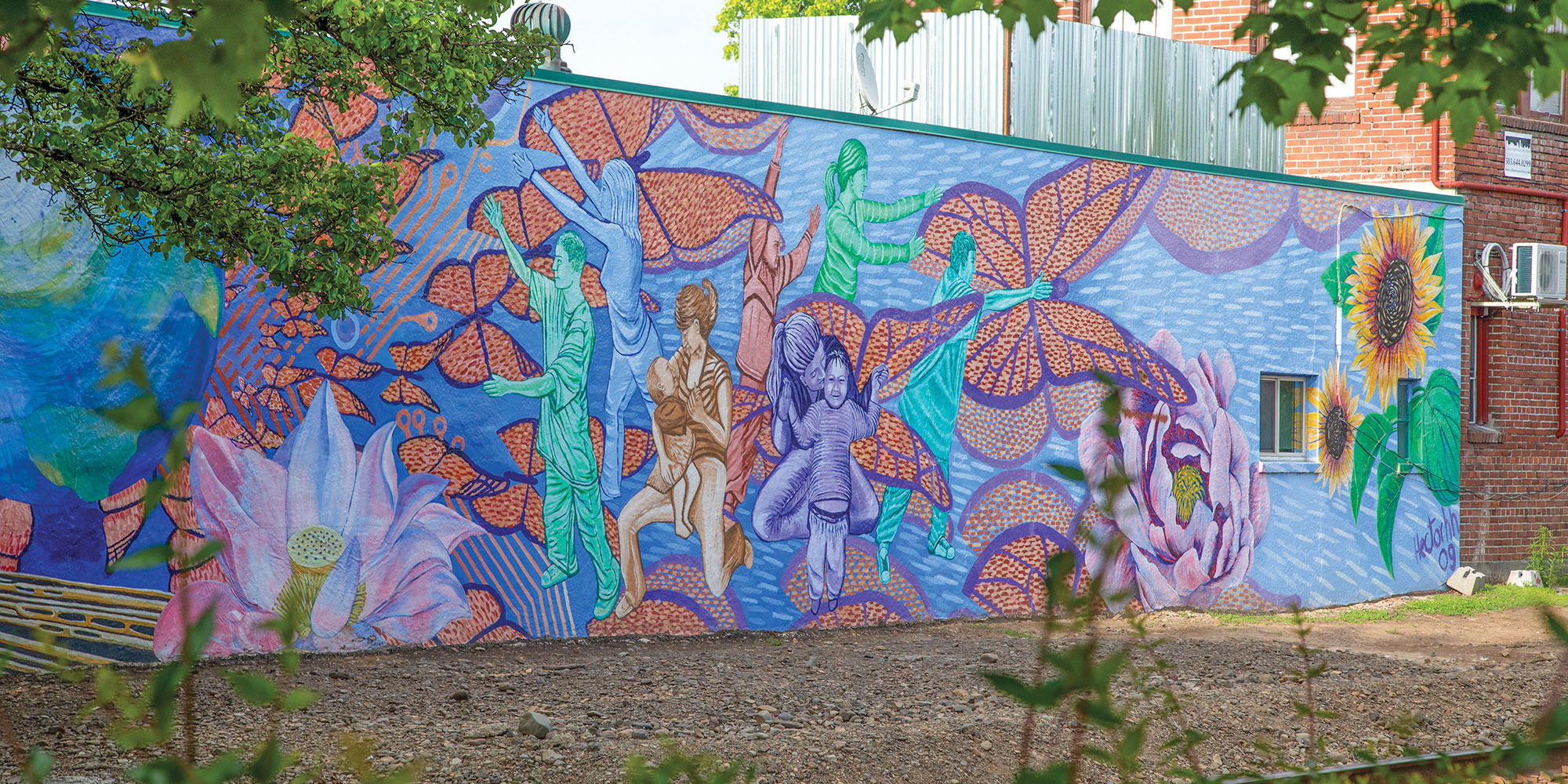 colorful mural on the side of a wall in beaverton