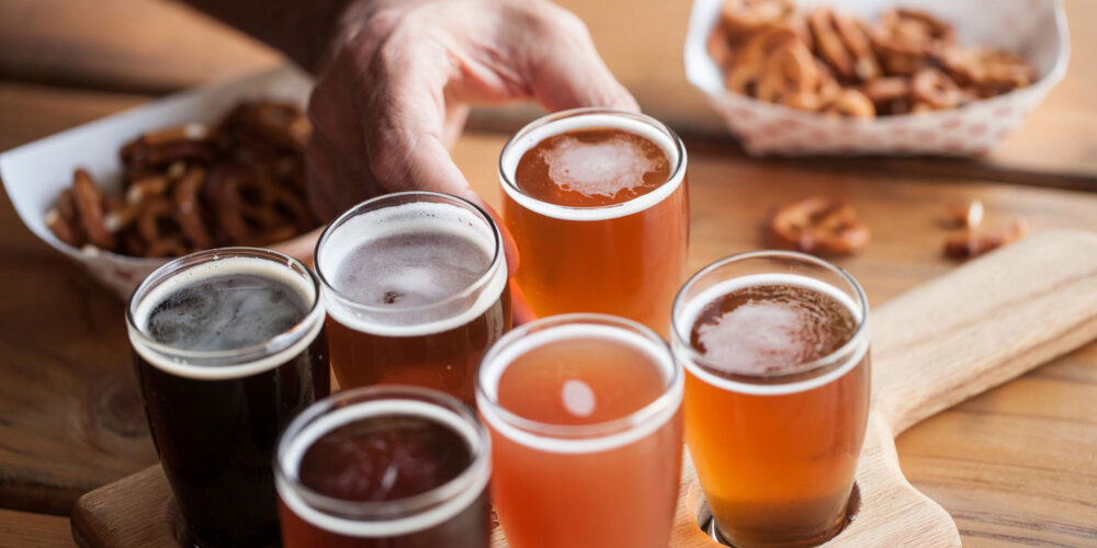 a flight of beer