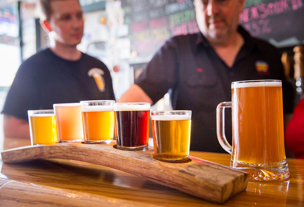 a flight of beer