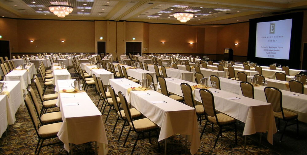 meeting set up in ballroom