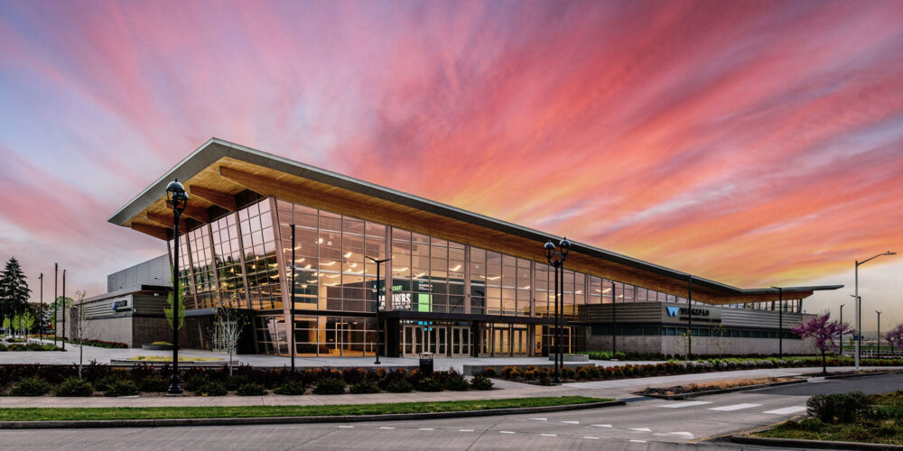 conference center at sunset