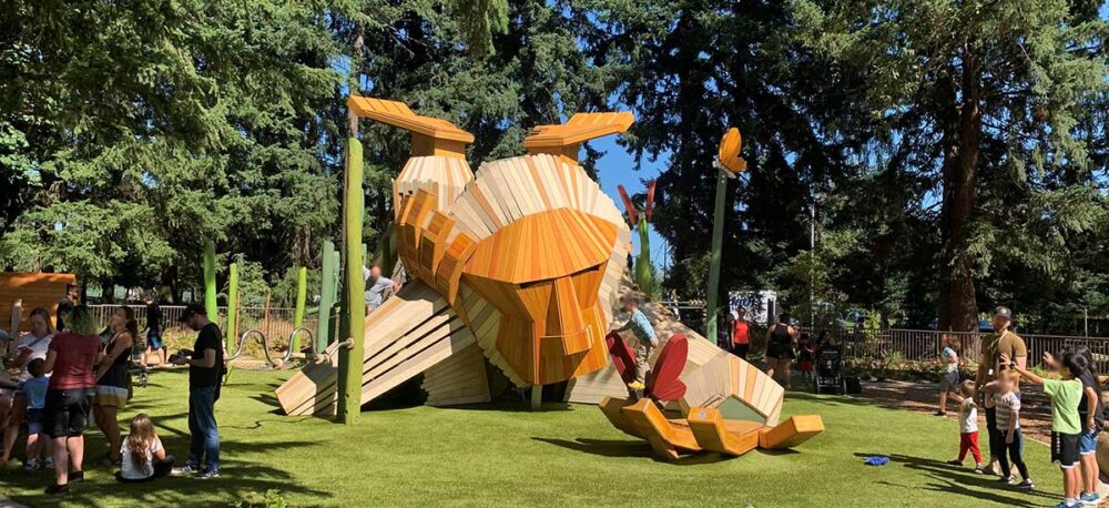 playground image with a giant as part of the play structure