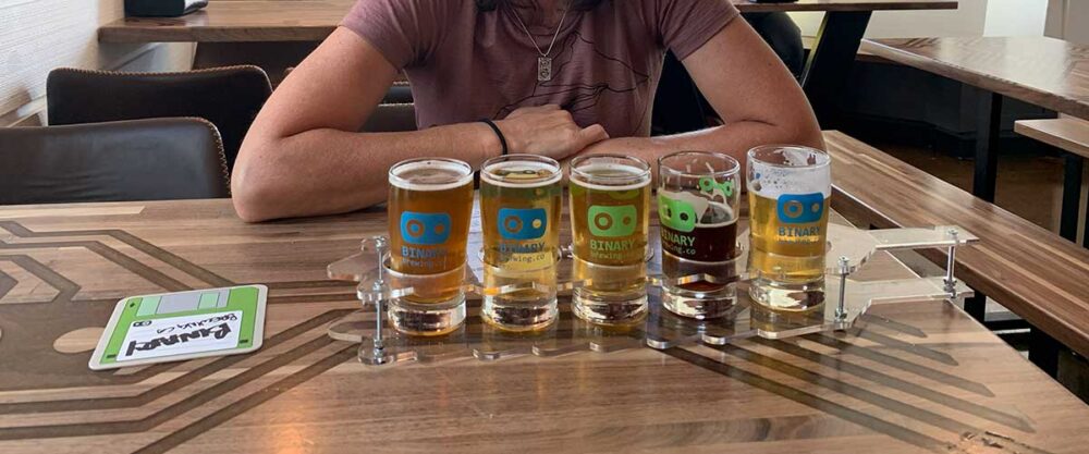 image of a beer tasting set