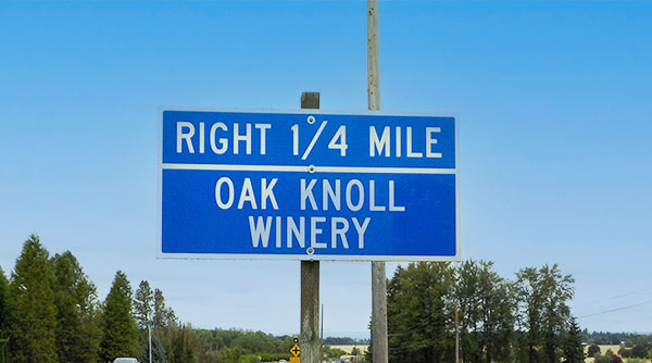 Oak Knoll Blue Sign