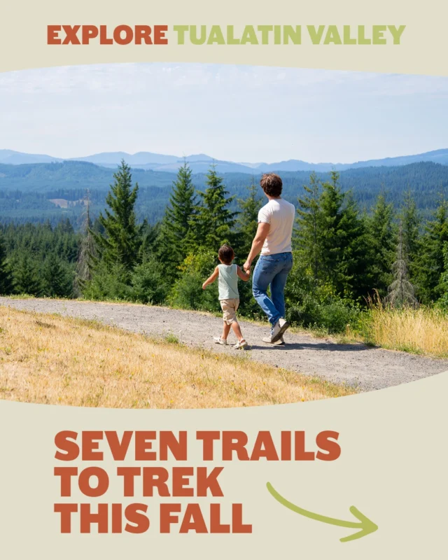 Fall is when Tualatin Valley truly shines, and we've rounded up seven must-explore trails to experience the season! Hike, bike, drive or paddle your way through autumn in Tualatin Valley. See the full itinerary through the link in our bio!